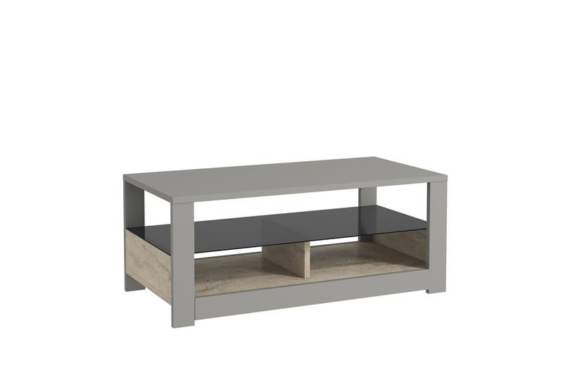 Griselda Soffbord 90 cm, Grå/Travertin
