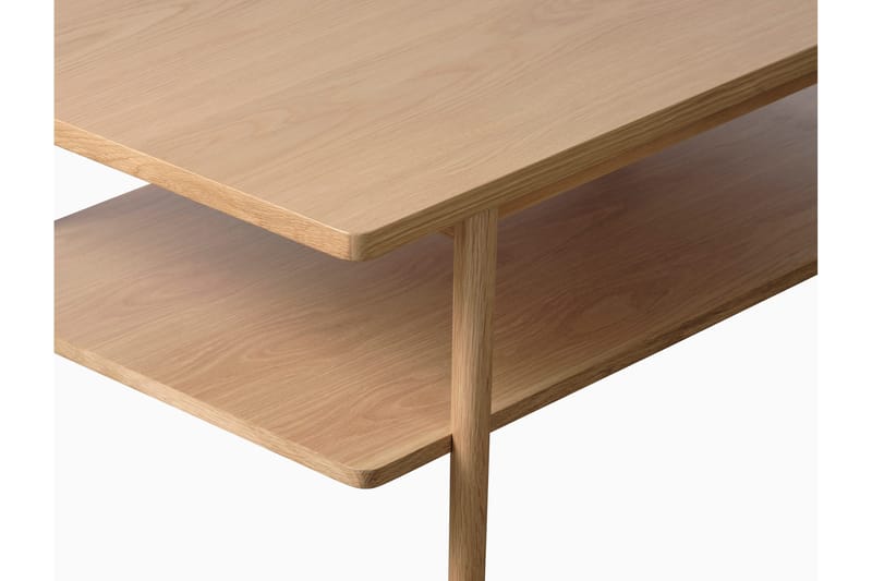 Grumio Rektangulärt Soffbord 120 cm med Hylla i Massivt Trä och Träfanér - Beige - Möbler - Bord & matgrupp - Soffbord