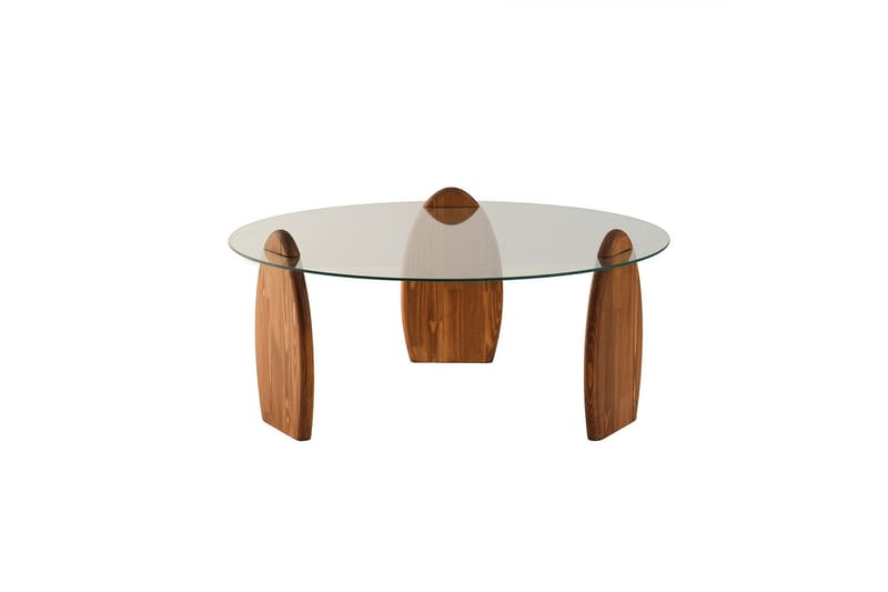 Guinn Soffbord 90 cm, Brun/Transparent