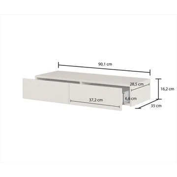 Hängande Sminkbord Jukon S med 2 Lådor + Spegel Ø80 cm - Möbler - Bord & matgrupp - Sminkbord & toalettbord