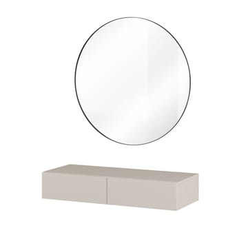 Hängande Sminkbord Jukon S med 2 Lådor + Spegel Ø80 cm - Möbler - Bord & matgrupp - Sminkbord & toalettbord
