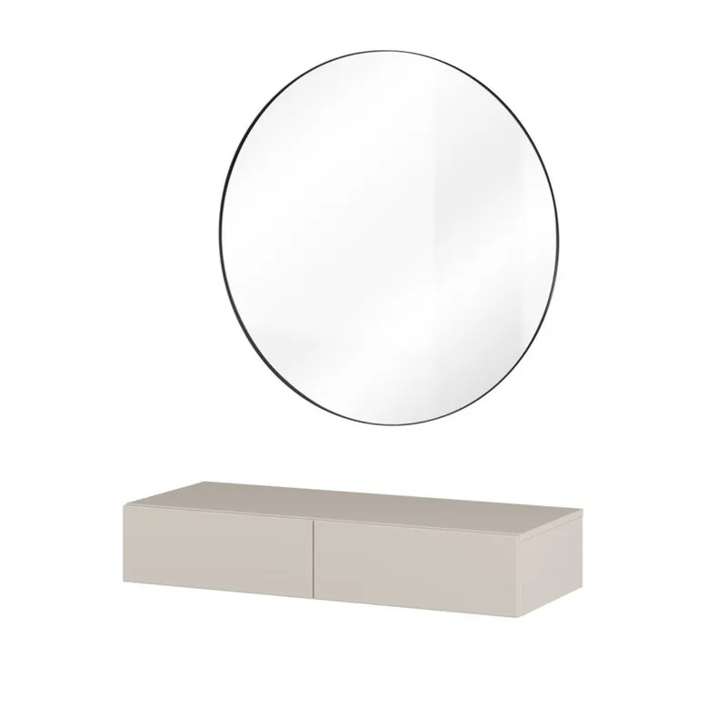 Hängande Sminkbord Jukon S med 2 Lådor + Spegel Ø80 cm - Möbler - Bord & matgrupp - Sminkbord & toalettbord