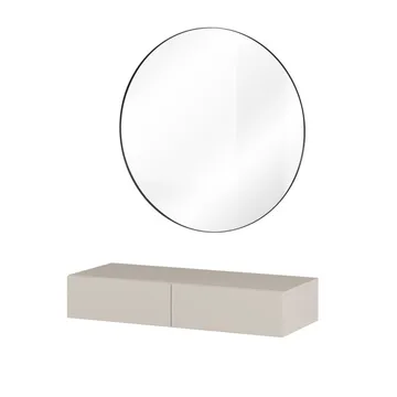 Hängande Sminkbord Jukon S med 2 Lådor + Spegel Ø80 cm - Möbler - Bord & matgrupp - Sminkbord & toalettbord