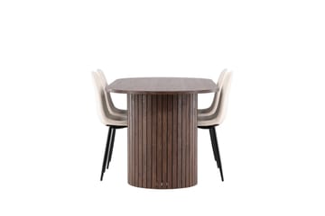 Härön Matgrupp 200 cm Oval med 4 Polar stolar - Mocca/Beige - Möbler - Bord & matgrupp - Matgrupp