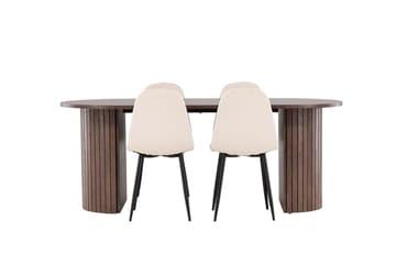 Härön Matgrupp 200 cm Oval med 4 Polar stolar - Mocca/Beige - Möbler - Bord & matgrupp - Matgrupp