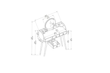 Habiba Sminkbord 93,6 cm - Antracit - Möbler - Bord & matgrupp - Sminkbord & toalettbord