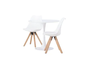Hamden Matbord 80 cm med 2 Zeno Matstol - Möbler - Bord & matgrupp - Matgrupp