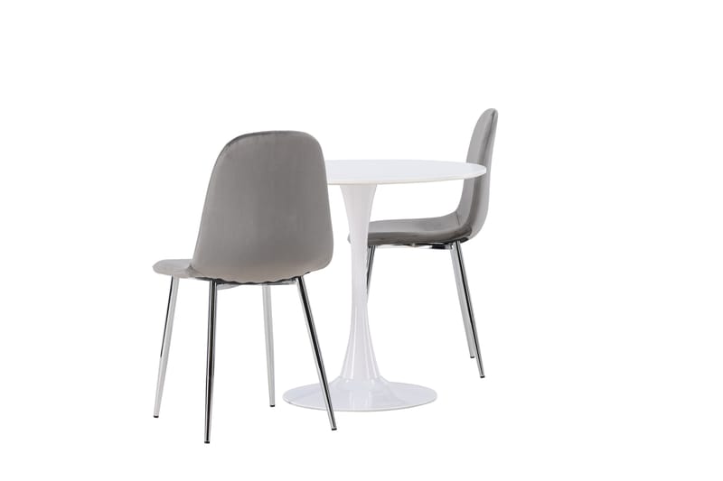 Hamden Matgrupp  80 cm Rund med 2 Eva stolar - Ljusgrå - Möbler - Bord & matgrupp - Matgrupp