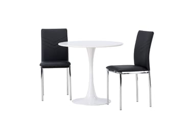 Hamden Matgrupp  80 cm Rund med 2 Lily stolar - Svart - Möbler - Bord & matgrupp - Matgrupp