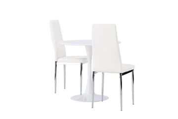 Hamden Matgrupp  80 cm Rund med 2 Pastill stolar - Silver - Möbler - Bord & matgrupp - Matgrupp