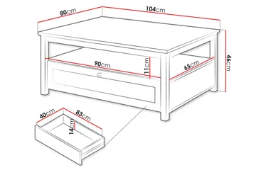 Hammerdal Soffbord 104 cm - Vit/Ek - Möbler - Bord & matgrupp - Soffbord