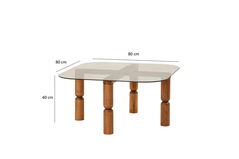 Harman Soffbord 80 cm - Valnöt/Brons - Möbler - Bord & matgrupp - Soffbord