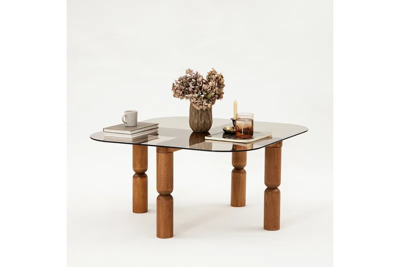 Harman Soffbord 80 cm - Valnöt/Brons - Möbler - Bord & matgrupp - Soffbord