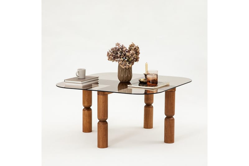 Harman Soffbord 80 cm - Valnöt/Brons - Möbler - Bord & matgrupp - Soffbord