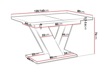 Harumi Utdragbart Rektangulärt Matbord 120 cm med Marmorutseende - Grå - Möbler - Bord & matgrupp - Marmorbord