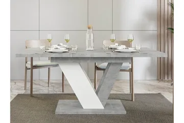 Harumi Utdragbart Rektangulärt Matbord 120 cm med Marmorutseende - Grå - Möbler - Bord & matgrupp - Marmorbord