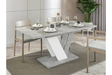 Harumi Utdragbart Rektangulärt Matbord 120 cm med Marmorutseende - Grå - Möbler - Bord & matgrupp - Marmorbord