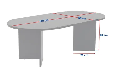 Hasina Ovalt Soffbord 119x60 cm med Travertin- och Valnötsutseende - Beige - Möbler - Bord & matgrupp - Soffbord