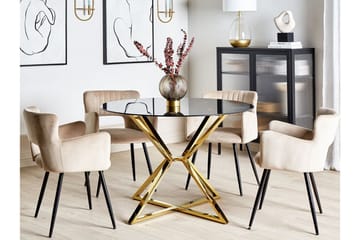 Hayder Matbord 105 cm Rund - Svart/Guld - Möbler - Bord & matgrupp - Matbord & köksbord