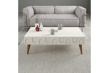 Hazim Soffbord 105 cm - Cream/Valnöt - Möbler - Bord & matgrupp - Soffbord