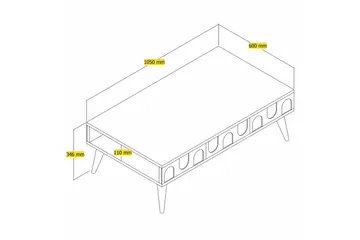 Hazim Soffbord 105 cm - Cream/Valnöt - Möbler - Bord & matgrupp - Soffbord