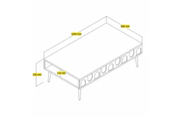 Hazim Soffbord 105 cm - Vit/Guld - Möbler - Bord & matgrupp - Soffbord