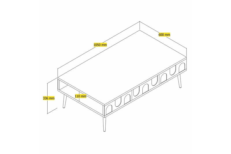 Hazim Soffbord 105 cm - Vit/Guld - Möbler - Bord & matgrupp - Soffbord