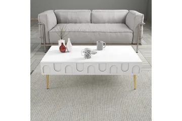 Hazim Soffbord 105 cm - Vit/Guld - Möbler - Bord & matgrupp - Soffbord