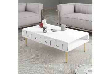 Hazim Soffbord 105 cm - Vit/Guld - Möbler - Bord & matgrupp - Soffbord
