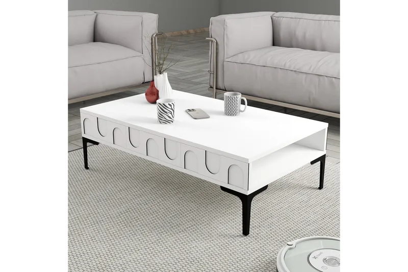 Hazim Soffbord 105 cm - Vit/Svart - Möbler - Bord & matgrupp - Soffbord