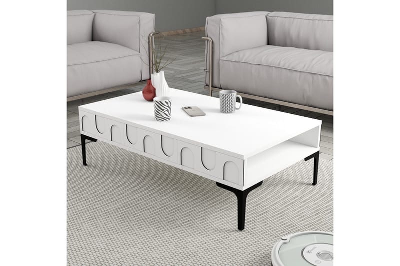 Hazim Soffbord 105 cm - Vit/Svart - Möbler - Bord & matgrupp - Soffbord
