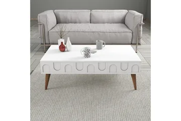 Hazim Soffbord 105 cm - Vit/Valnöt - Möbler - Bord & matgrupp - Soffbord