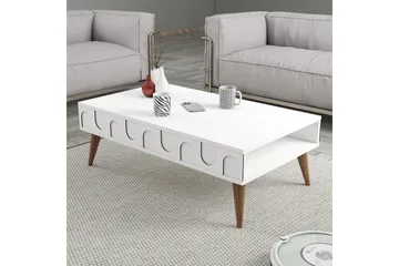 Hazim Soffbord 105 cm - Vit/Valnöt - Möbler - Bord & matgrupp - Soffbord