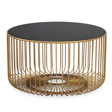 Helora Runt soffbord 60 cm i glas och metall - guld / svart - Möbler - Bord & matgrupp - Soffbord