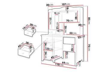 Hilts Sminkbord 110x52 cm - Gul - Möbler - Bord & matgrupp - Sminkbord & toalettbord