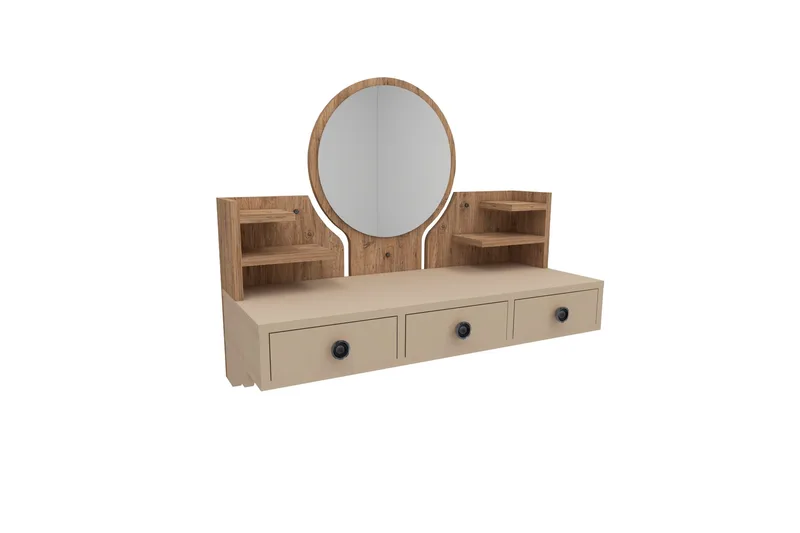 Hines Sminkbord 90 cm, Brun/Beige