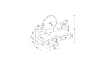 Hines Sminkbord 90 cm - Brun/Beige - Möbler - Bord & matgrupp - Sminkbord & toalettbord