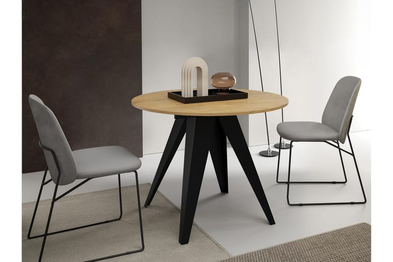 Hoban Matbord 128 cm - Svart/Beige - Möbler - Bord & matgrupp - Matbord & köksbord