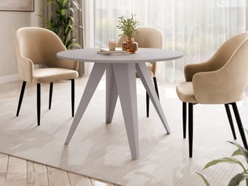 Hoban Matbord rund förlängningsbart 100-138 cm - Beige - Möbler - Bord & matgrupp - Matbord & köksbord