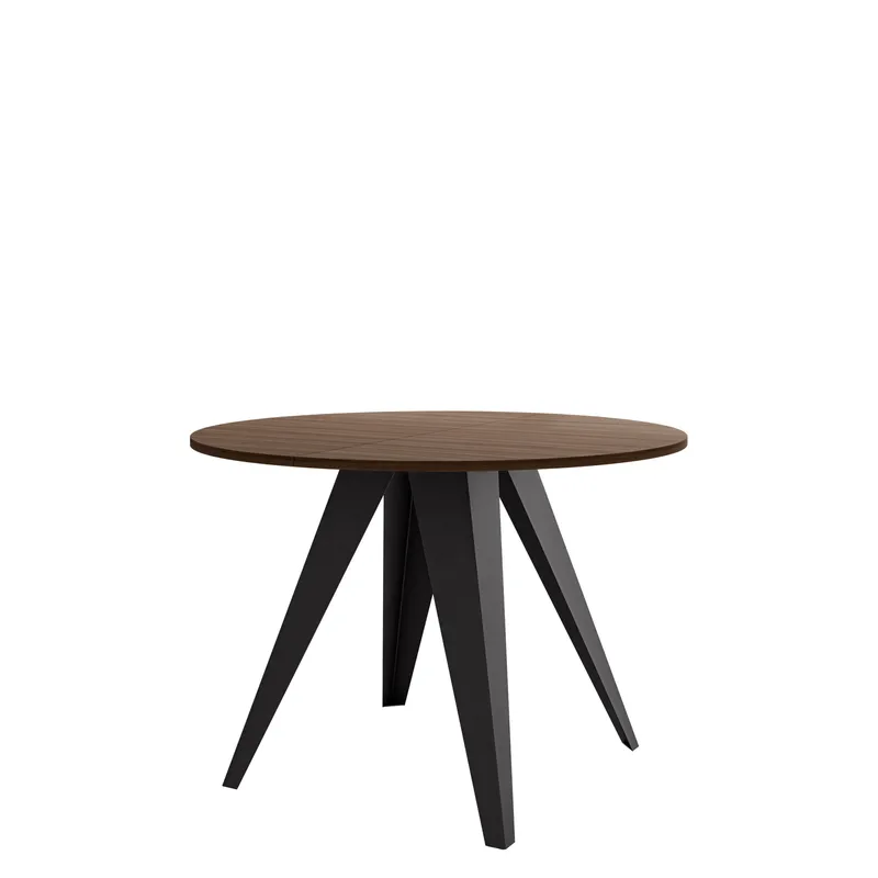 Hoban Matbord rund förlängningsbart 100-138 cm, Svart, brun