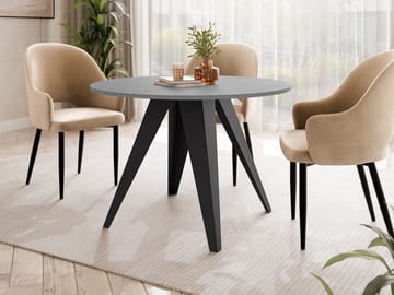 Hoban Matbord rund förlängningsbart 100-138 cm - Svart, grå - Möbler - Bord & matgrupp - Matbord & köksbord