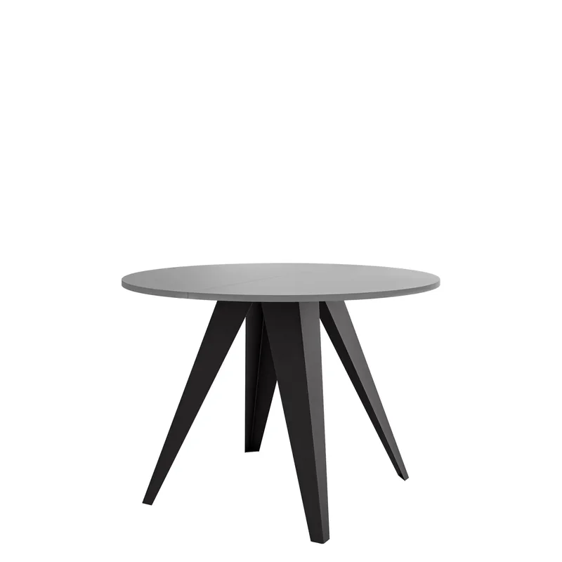 Hoban Matbord rund förlängningsbart 100-138 cm, Svart, grå