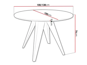 Hoban Matbord rund förlängningsbart 100-138 cm - Svart, vit - Möbler - Bord & matgrupp - Matbord & köksbord