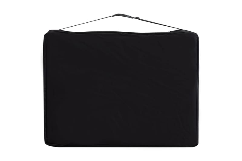 Hopfällbar massagebänk 2 sektioner aluminium svart och beige - Svart - Massagebord