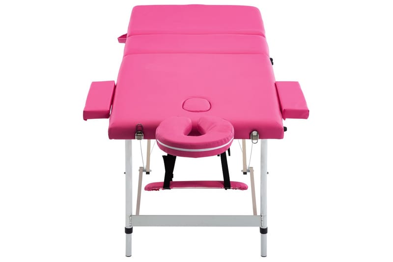 Hopfällbar massagebänk 3 sektioner aluminium rosa - Rosa - Massagebord