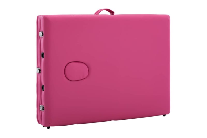 Hopfällbar massagebänk 3 sektioner aluminium rosa - Rosa - Massagebord