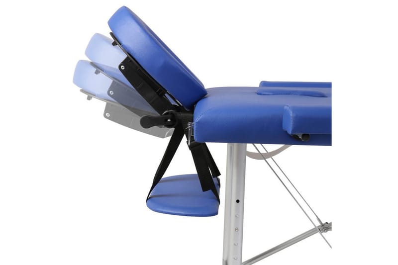 Hopfällbar massagebänk med 2 sektioner aluminium blå - Blå - Massagebord