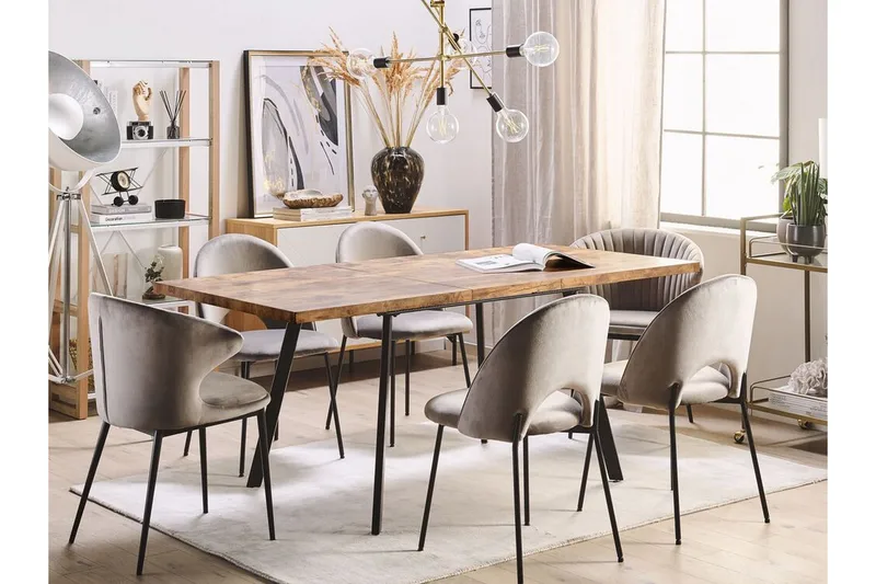 Housham Matbord 180 cm Hopfällbart - Ljusbrun/Svart - Möbler - Bord & matgrupp - Matbord & köksbord