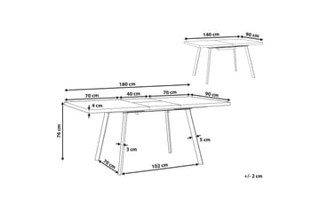 Matbord Hadham 180 cm Hopfällbart - Ljusbrun/Svart - Möbler - Bord & matgrupp - Klaffbord & hopfällbart bord