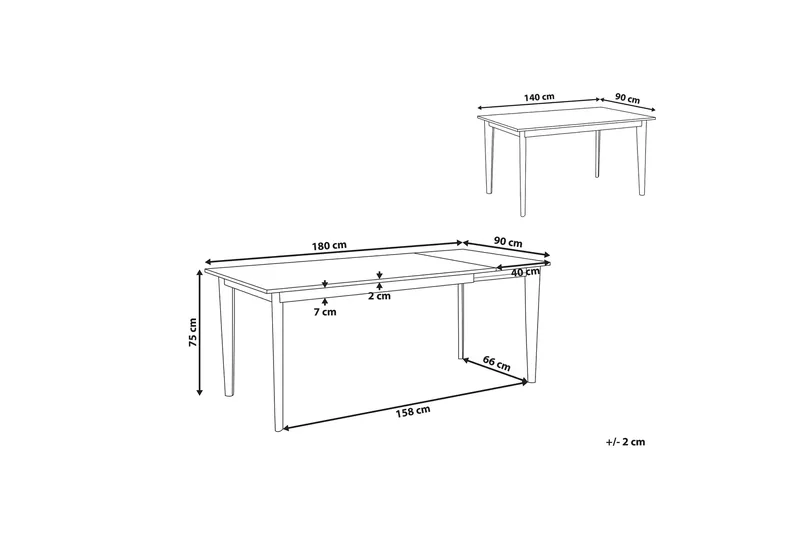 Rege Matbord 180 cm Hopfällbart - Vit/Ljus - Möbler - Bord & matgrupp - Matbord & köksbord